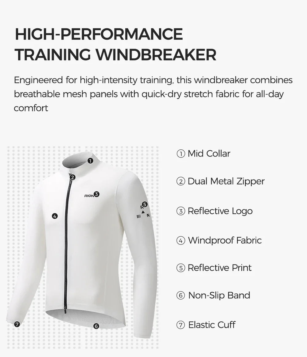 Men Long Sleeve Windbreaker Sports Trench Lightweight Windproof Hiking Fitness Bicycle Coat UPF 50+ Outdoor Outfit Packable