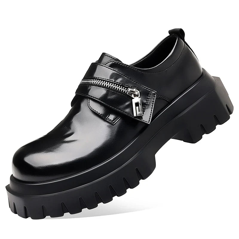 2026 New Derby men's leather shoes Thick bottomed British style design Leisure Party Business Office Luxury adult shoes