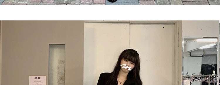 Sweet Style Suit Dress Korean Drama Main Character Waist Cinched Beautiful  Skirt College Style High Waist Double Breaste...
