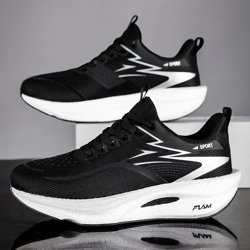 Men Sports Running Shoes Carbon Board Air Cushion Breathable Lightweight Women's Comfortable Athletic Nonskid Sneakers