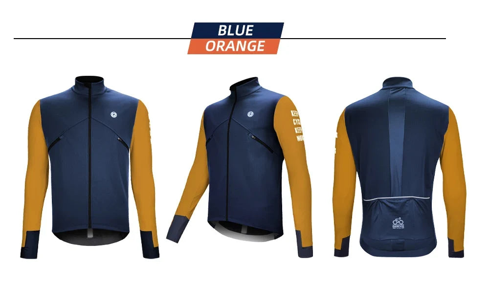 Cycling Men's Jacket Windproof Fleece Pro Cycling Jackets Long Sleeve Warm Soft Brushed Pro Breathable Bicycle Clothing