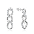 D VVS1 Moissanite Earrings for Women s925 Sterling Silver Chain Link Drop Earring Modern Trendy Statement Party Jewelry