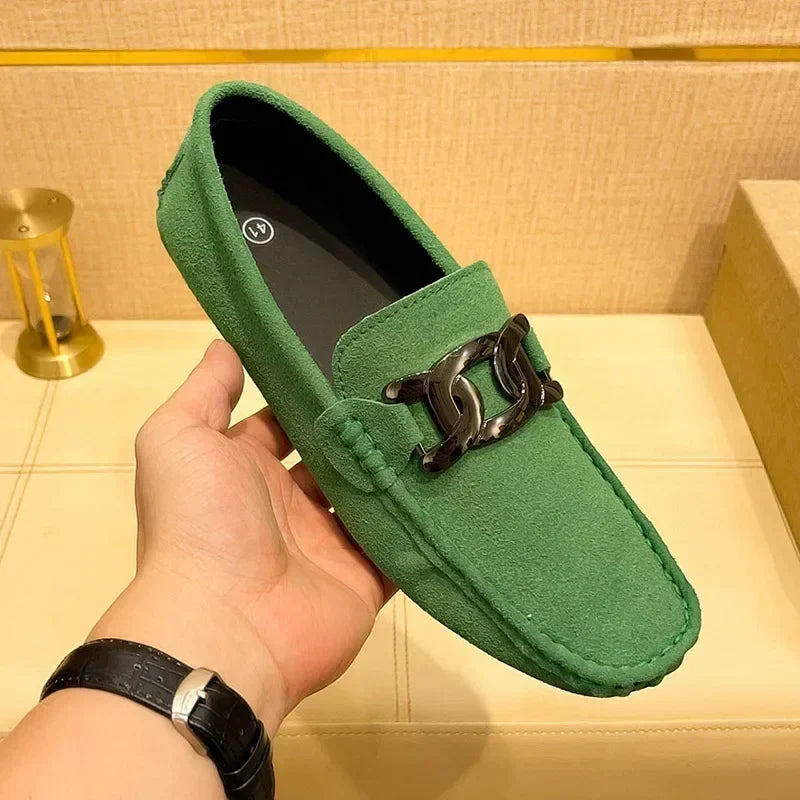 Men Elegant Dress Shoes Slip on PU Leather Loafers Lightweight Comfortable Casual Shoes for Men Summer Fashion Flat Shoes