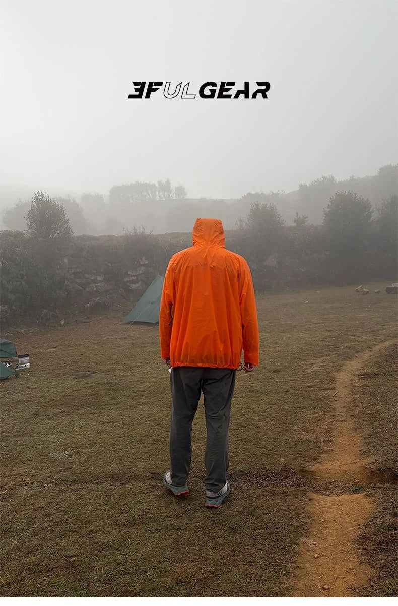 3F UL GEAR Qingsuo Rain Jacket Outdoor Ultralight Rain Zip Poncho Hiking Sleeve Rain Coats Waterproof Traveling Mountaineering