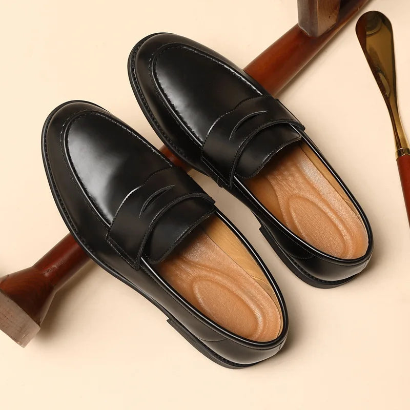 Men's Plus Size Genuine Leather Loafers Slip-on Formal Business Casual Dress Shoes for Man Spring Autumn New Wedding Shoes Male