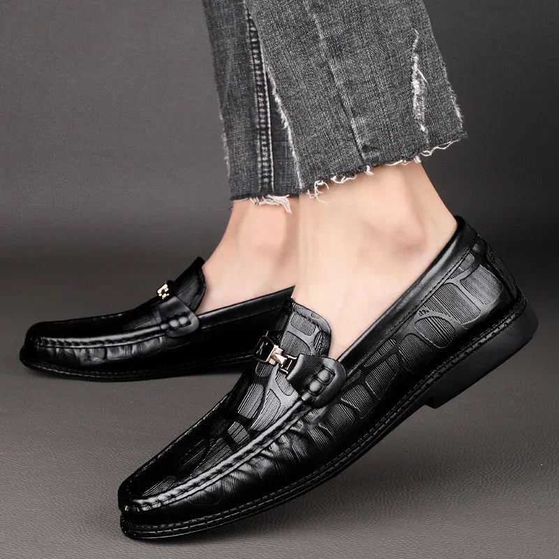 High Quality Mens Loafers Genuine Leather Men's Casual Shoes Brand Driving Shoes Male Comfortable Loafer Men All-match Moccasin