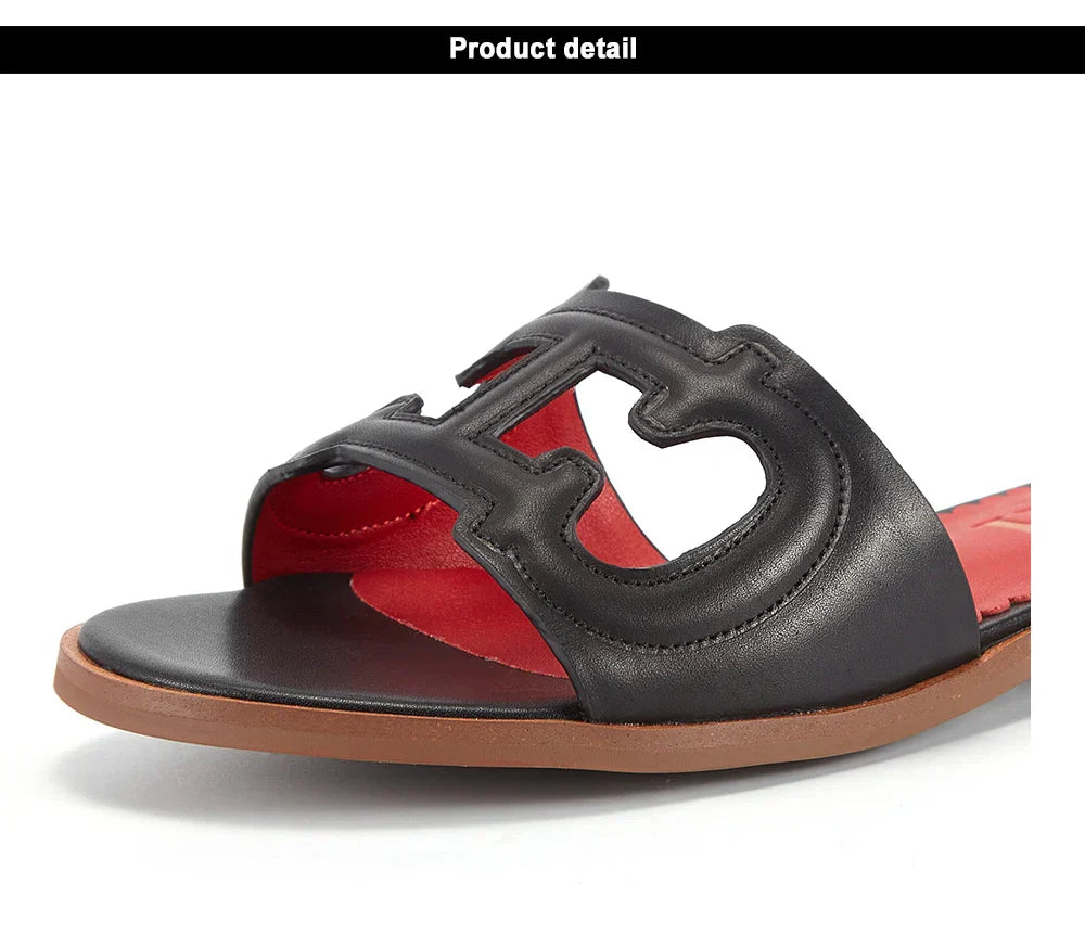 Women's Slippers 2024 Simple Black Flat Flat Women's Shoes Home Indoor Slippers