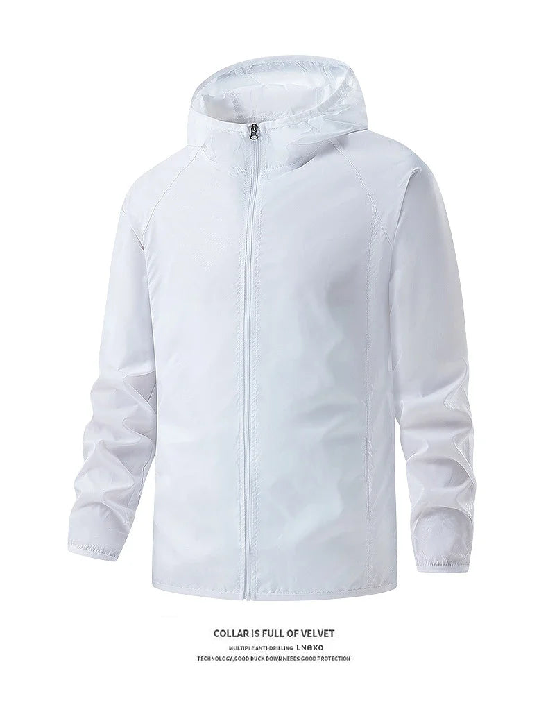 Men's Women's Waterproof Hiking Jackets Quick Dry Sun Protective Windbreaker Unisex Camping Climbing Outdoor Rain Coat