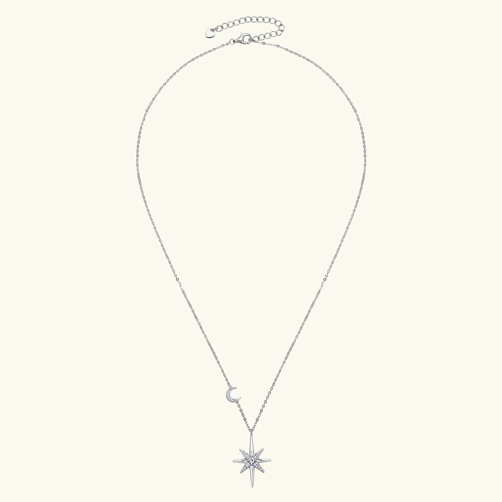 100% 925 Silver Full Moissanite Necklace for Women 18K Gold Plated Star&Moon Pendant Necklace Choker Chain Fine Jewelry Gifts