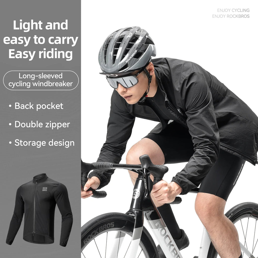 Lightweight Cycling Windbreaker Portable Windproof Jacket Reflective Sunscreen Coat Men Outdoor Sports Cycling Clothing