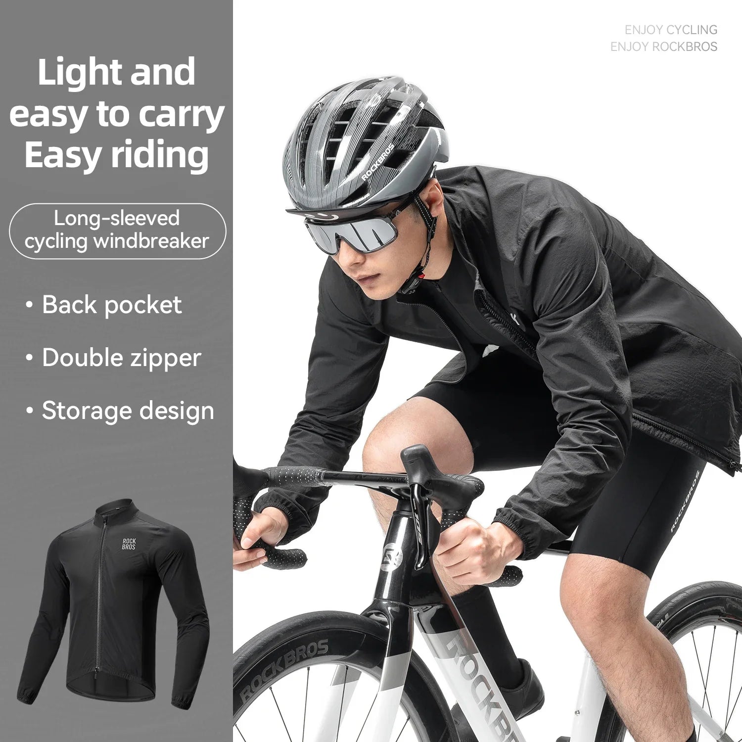 Lightweight Cycling Windbreaker Portable Windproof Jacket Reflective Sunscreen Coat Men Outdoor Sports Cycling Clothing