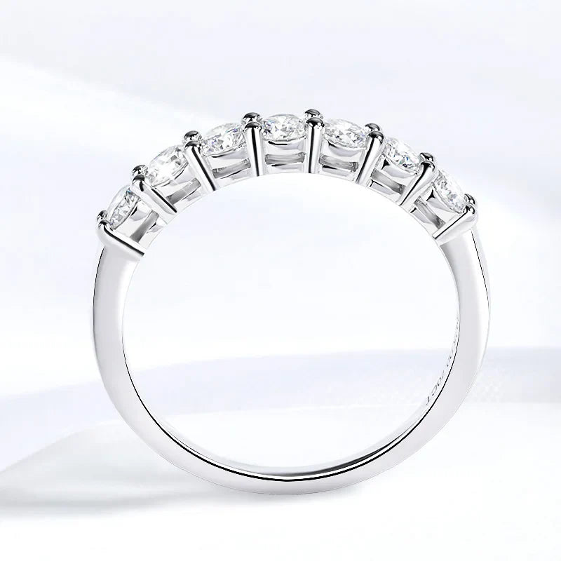 0.7CT 3mm Gemstone Moissanite Rings for Women S925 Silver Matching Wedding Diamonds Band Stackable Ring White Gold Gift