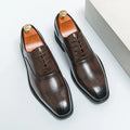 Luxury Men Dress Shoes Pointed Toe Leather Men's Oxfords  Shoes Classic Italy Brogue Shoes Fashion Lace-up Men's Shoes Size 46