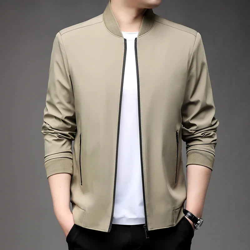 Men's High-Quality Fashion Spring Baseball Collar Business Casual Jacket Handsome Youth Coat Dad Jacket M-5XL