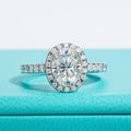 2ct (Total 2.648ct) Oval Cut D Color Moissanite Bridal Ring Set Wedding Band Silver Rings With Cer Jewelry Wholesale