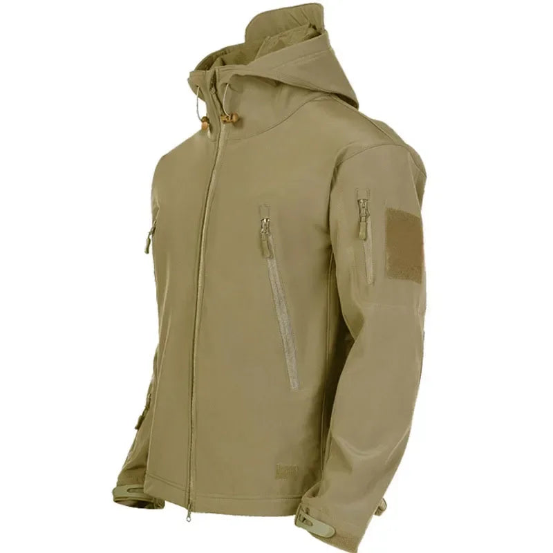 Motorcycle Shark Skin Soft Shell Jackets Men Tactical Windproof Waterproof jacket men Combat Jackets Mens Hooded Bomber Coats