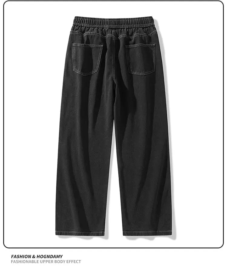 Men's American Style Loose Straight Leg Jeans Vintage Spring Summer New Arrival Drapey Trendy Wide Leg Long Pants