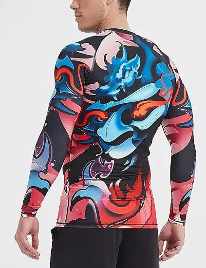 Men's MMA BJJ Rashguard Brazilian Jiu-Jitsu No Gi Grey Compression Gym Shirts Westling Martial Art Training T Shirt