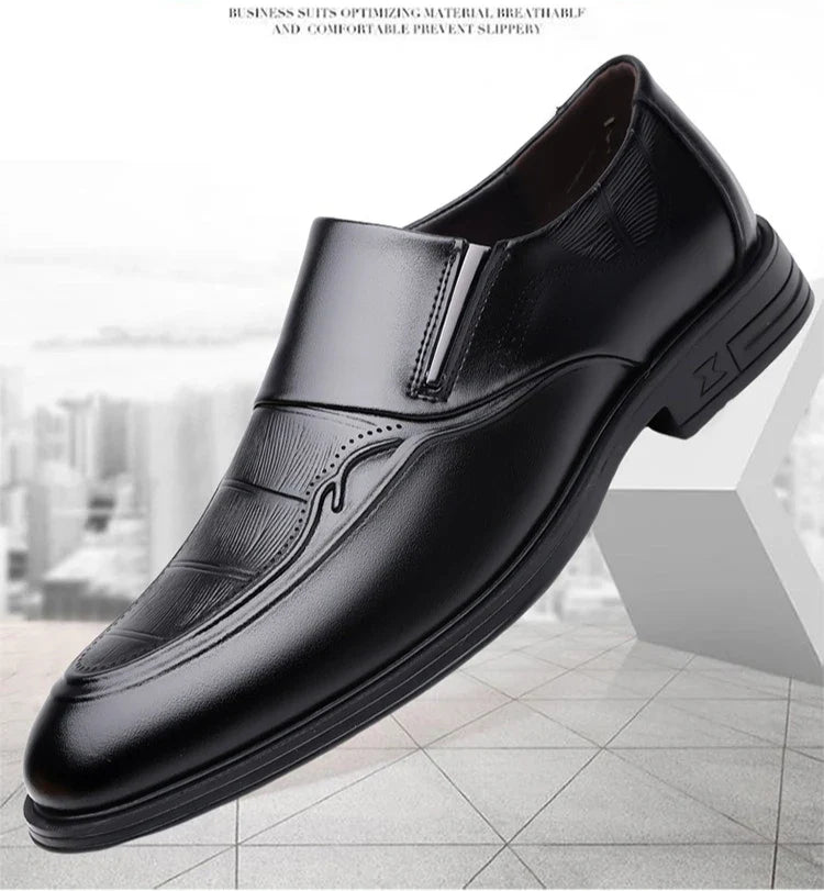 Spring Autumn New Leather Shoes for Men Solid Color Business Casual Shoes Male Fashion British Style Dress Shoe Man