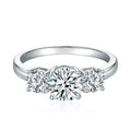 Full D Color Moissanite Ring 925 Sterling Silver Rings for Women 3-Stone Proposal Engagement Wedding Bands Party Jewelry