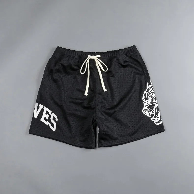 Mens Summer Streetwear Sports Casual Motorcycle Shorts Gym Fitness Mesh Quick Dry Running Beach Basketball Jogger Short Pants