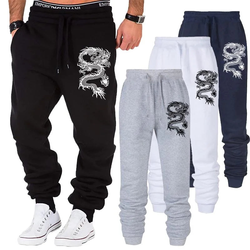 Casual Dragon Printed Jogger Pants