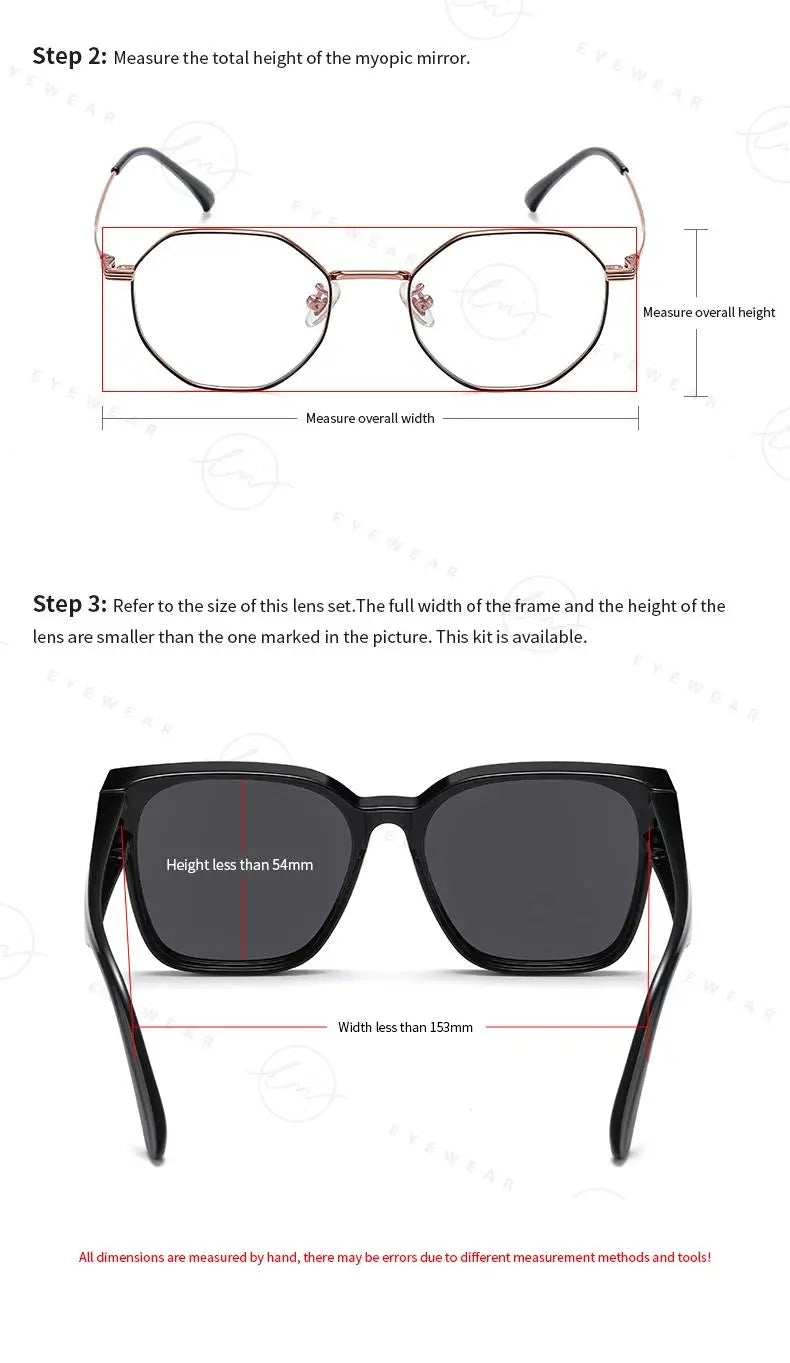 Oversized Frame Cover Optical Glasses Trend Fit Over Sunglasses For Men Women Polarized TR-90 Anti-Glare UV400 Eyewear