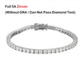 925 Sterling Silver Moissanite Bracelet 0.1ct 3mm D VVS1 Diamond with GRA for Women Sparkling Wedding Party Fine Jewelry