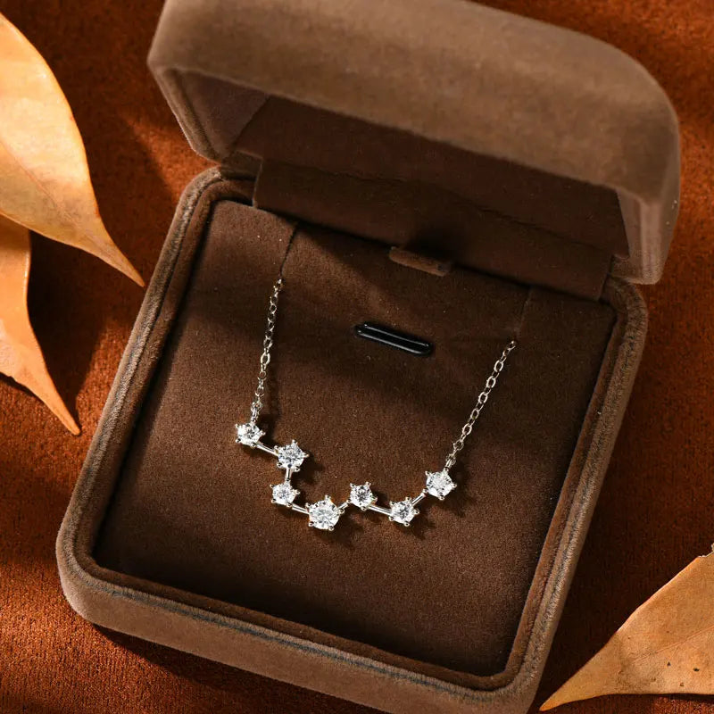 D Color VVS1 Certified Moissanite Big Dipper Pendant Necklaces S925 Sterling Silver Women's Jewelry Chains for Wedding