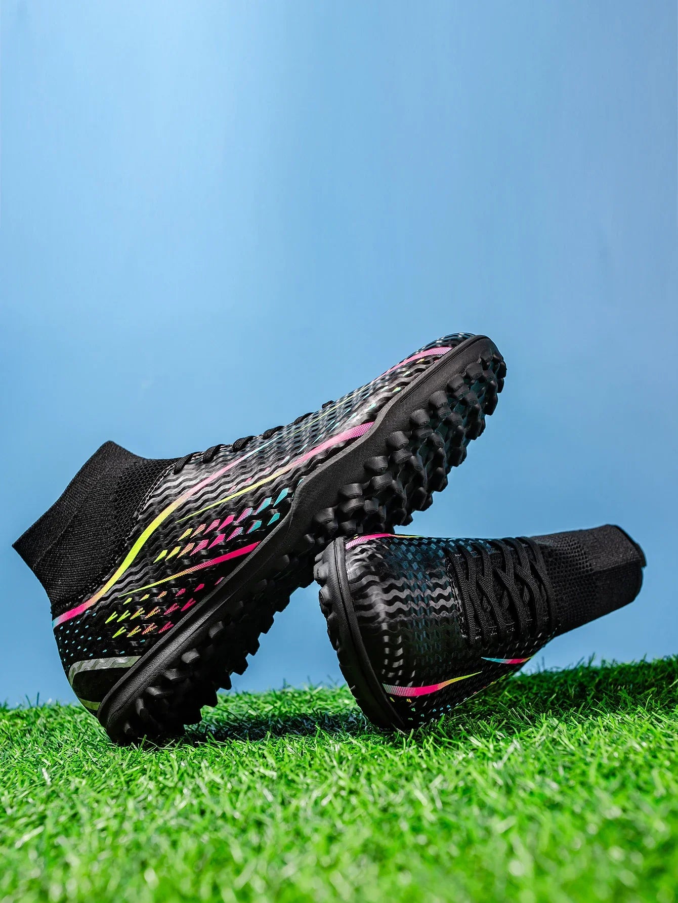 Classic TF Turf football shoes PU Fabric Comfort Upper Rubber Abrasion Resistant Sole Unisex Kids Sports Sneakers