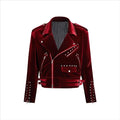 Spring Autumn Cool Short Soft Velvet Moto & Biker Jacket Men Zipper Elegant Chic Stylish Luxury Designer Emo Clothes