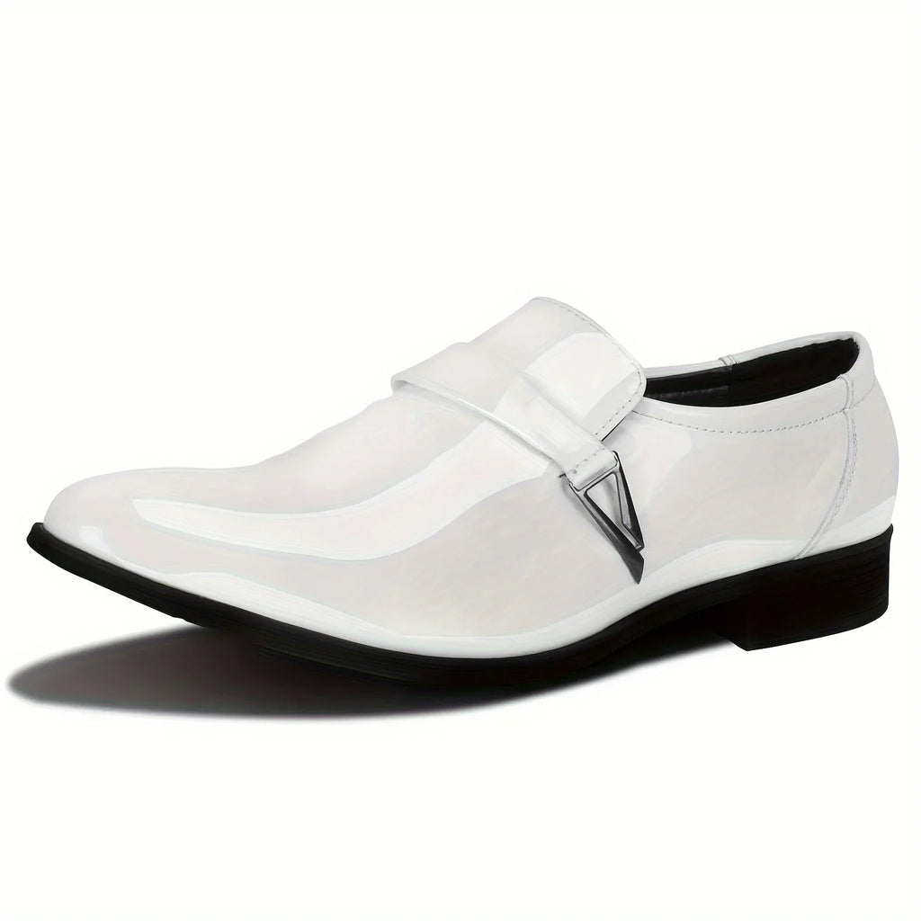 Men's Pointed Toe Tuxedo Casual Shoes – Slip-On Dress Shoes Black/Brown EU 40–48