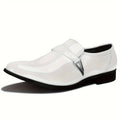 Men's Pointed Toe Tuxedo Casual Shoes – Slip-On Dress Shoes Black/Brown EU 40–48