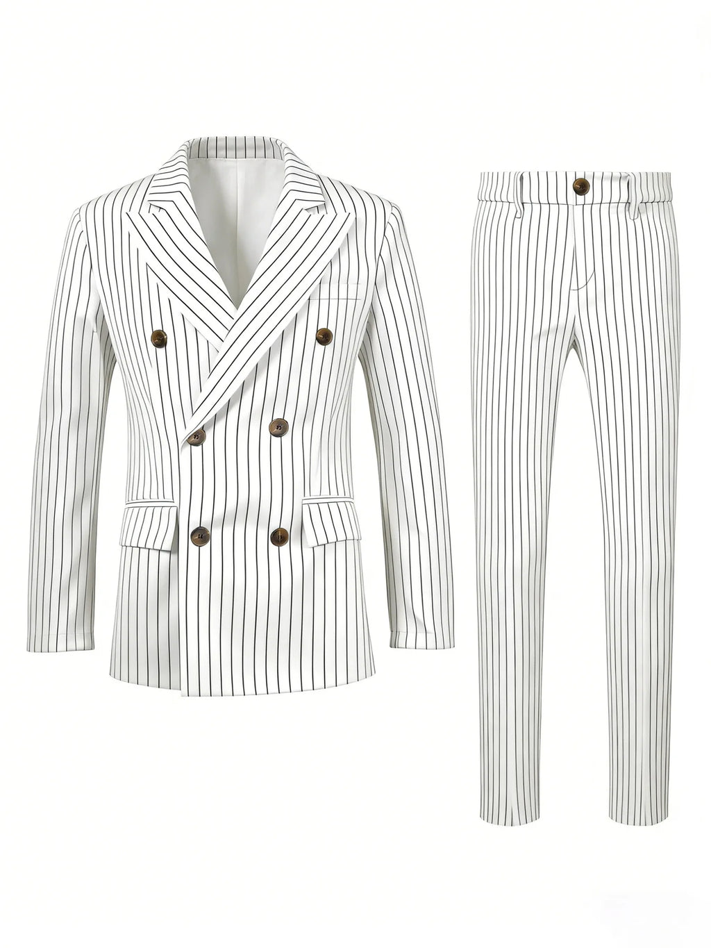 High-quality European and American Men's Clothing, Formal Suits with Stripes, Trousers for Business, Formal Dinners, Weddings