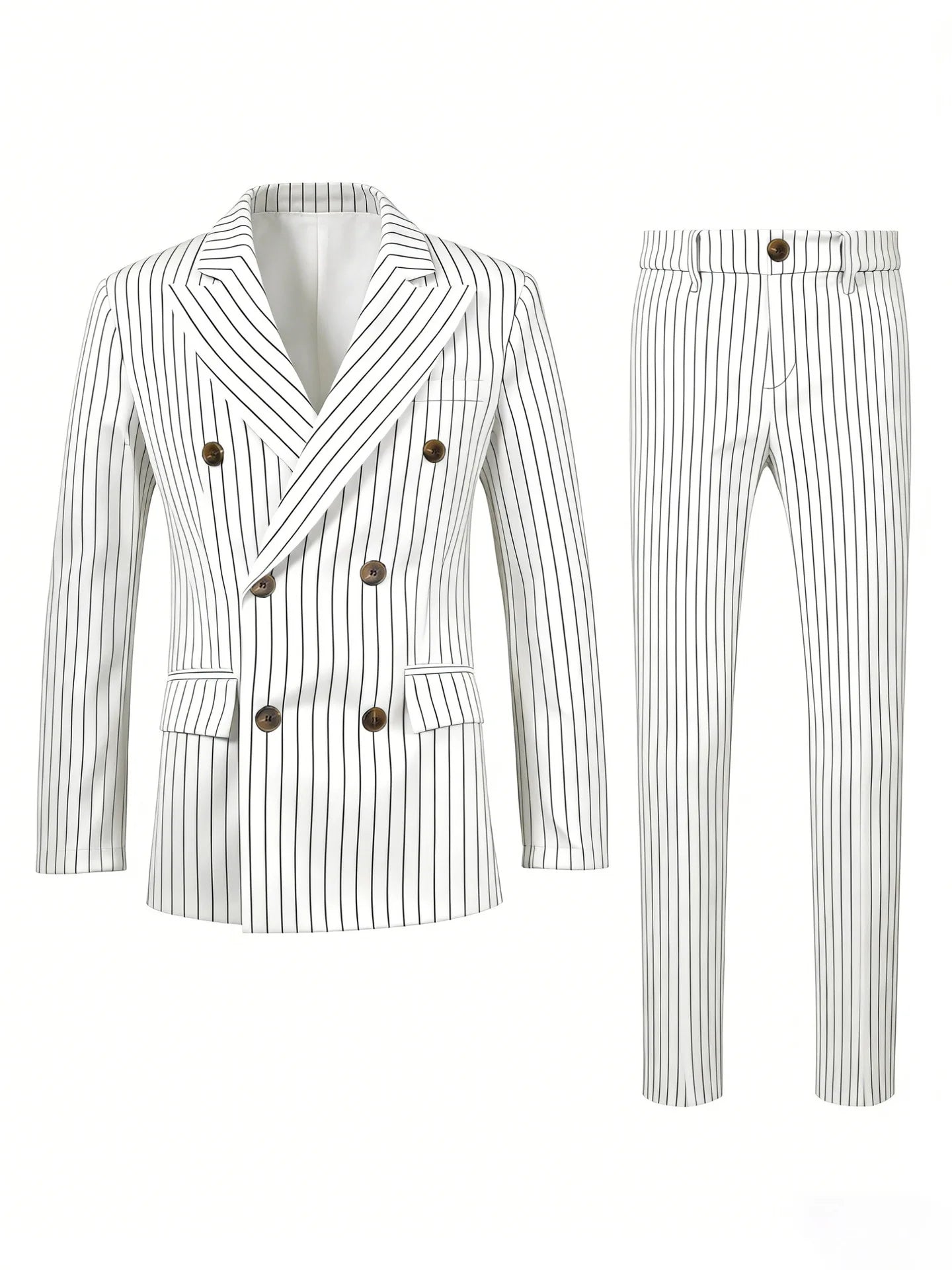 High-quality European and American Men's Clothing, Formal Suits with Stripes, Trousers for Business, Formal Dinners, Weddings