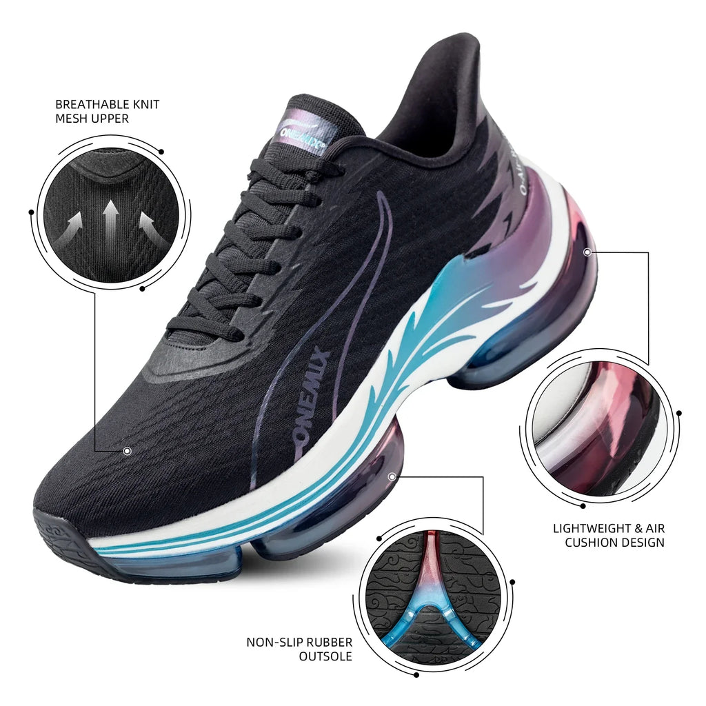 Men's Running Shoes Air Cushion Sneakers Breathable Mesh Outdoor Athletic Height Increase Walking Shoes Size EU 35-47