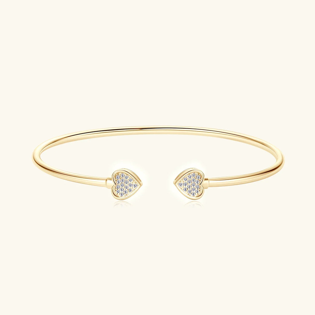 0.5CT Moissanite Bangle Bracelet 18K Gold Plated 925 Sterling Silver Classic Bangle Bezel Set Diamond Bracelet for Women Gifts