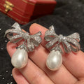 Purple Knot Pearl Earrings For Jewelry Gift