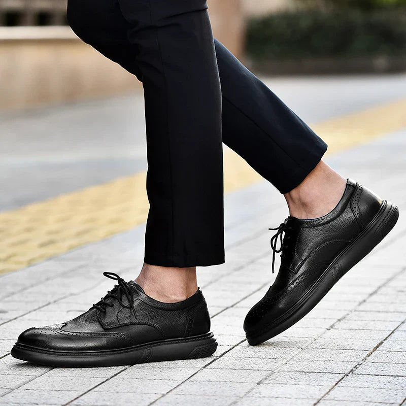 Big Size Mens Formal Genuine Leather Dress Shoes British Stylish Business Dress Men Flats High Quality Brogues Oxford Shoes Men