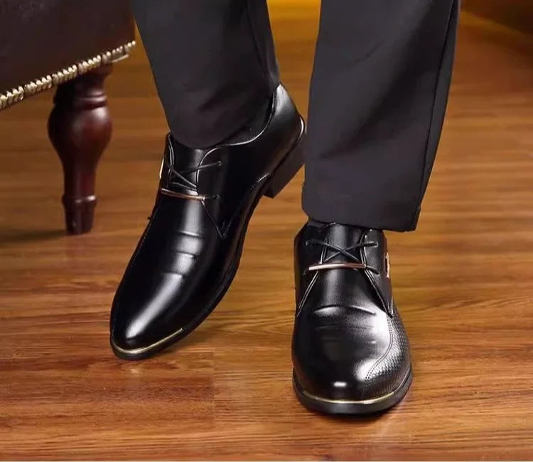 Brown Business Social Shoe Male Black Men's Formal Shoes Party Leather Casual Suit 2025 Trend Elegant and Classic Official New