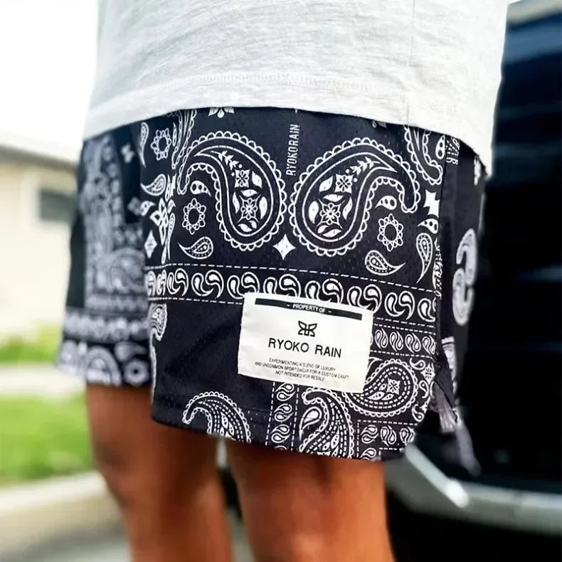 Mens Motorcycle Trend Casual Sports Shorts Gym Fitness Quick Dry Mesh Beach Basketball Jogger Short Pants Sweatpants Bottoms