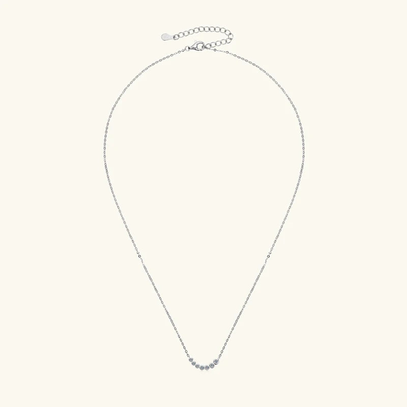 Collares Mujer 925 Sterling Silver Clavicle Necklace For Women Exquisited 7 Stones Moissanite Pendant Necklaces Jewellry