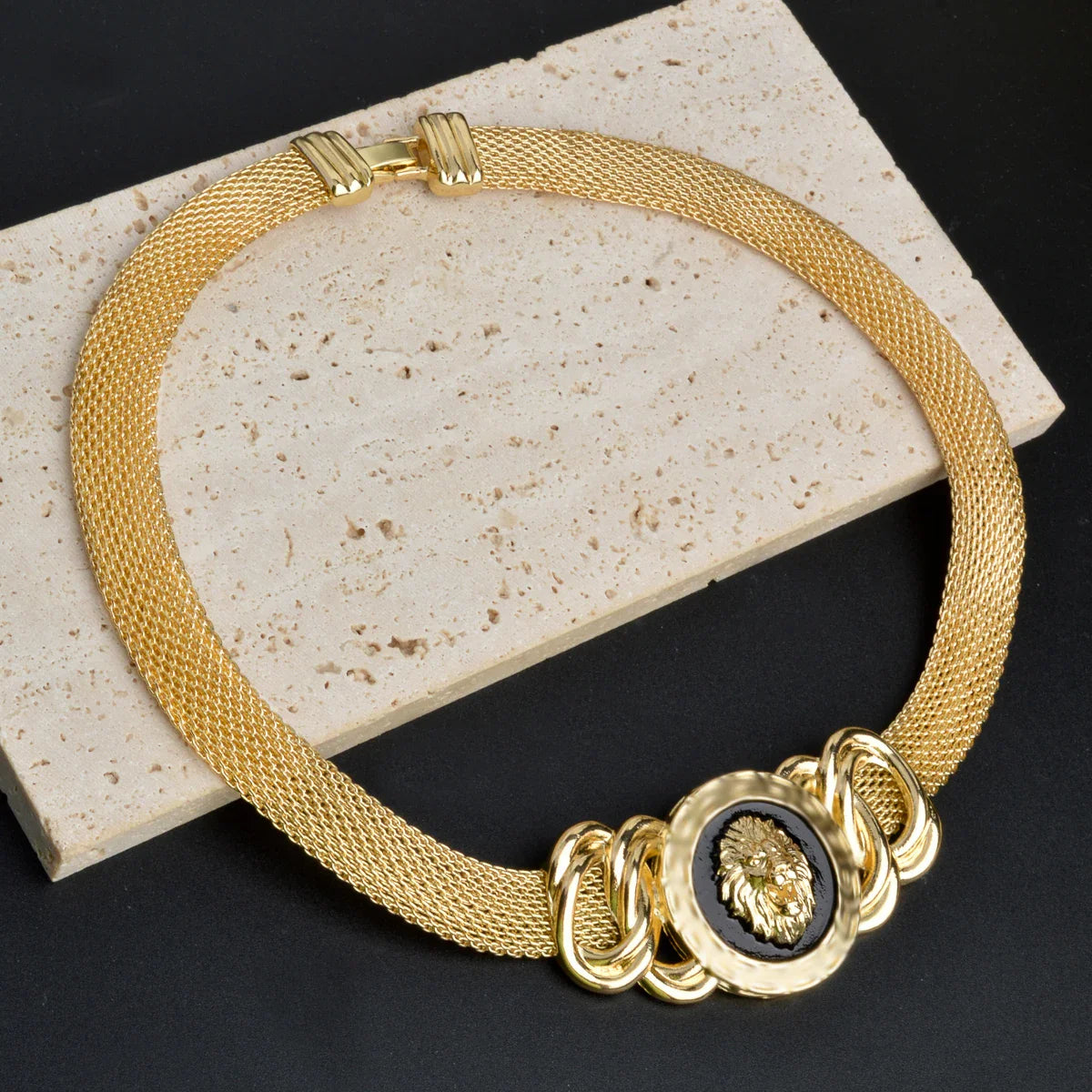 Luxury Dubai Jewelry Set for Women 18k Gold Plated Lion Necklace Bracelet Ring Earrings Bridal Wedding Jewellery Accessories
