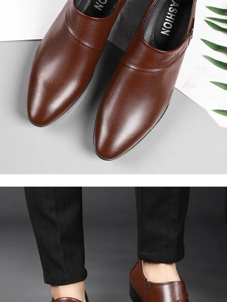 Leather Casual Pointed Toe Business Social Shoe for Men Elegant and Classic High Quality Fashion Dress Shoes Man Low Price Suit