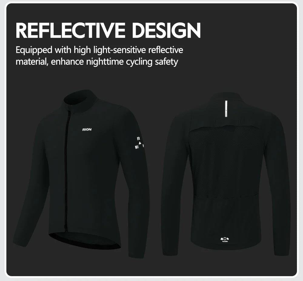 Men's Windbreaker Packable Cycling Jacket Windproof Bicycle Coat Bike Clothes MTB Jackets UPF50+ Sun Protection Lightweight