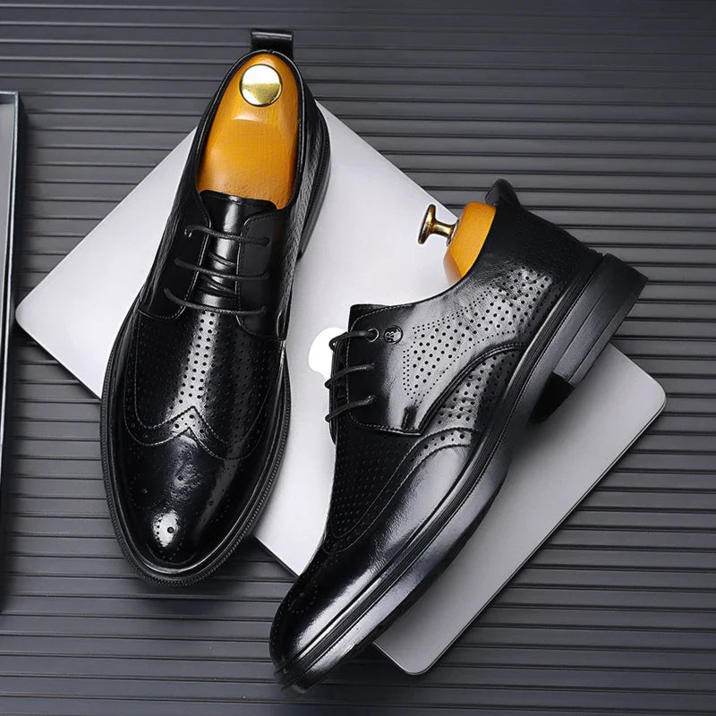 Handmade Men's Oxford Shoes designer Brogue Men Leather Shoes Luxury Fashion Wedding Shoe Business Office Men's Shoes Size 38-44