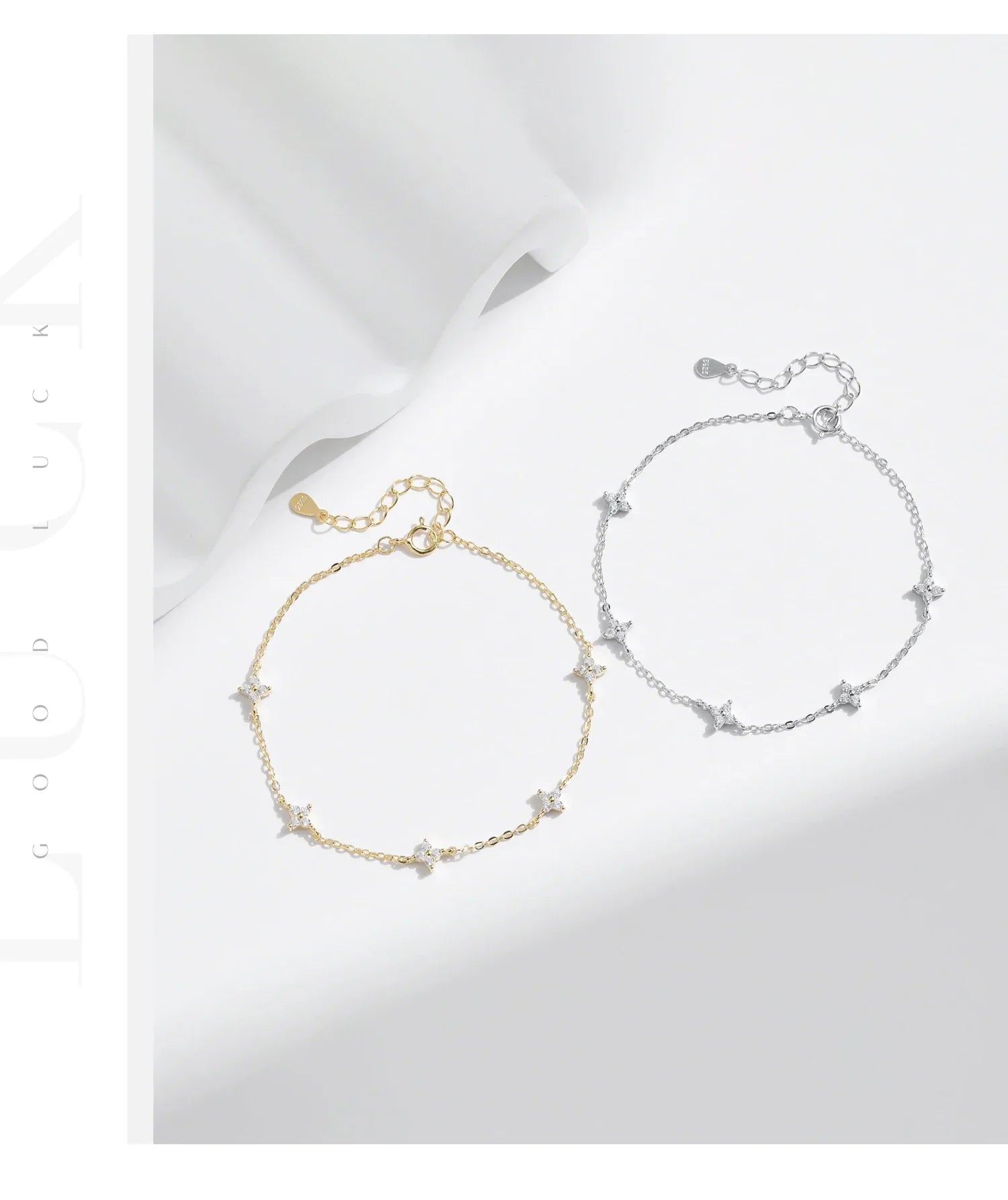 925 Sterling Silver Mini Flowers Bracelet Dainty Link Chain Pave Setting CZ For Women Wedding Fine Jewelry Gift