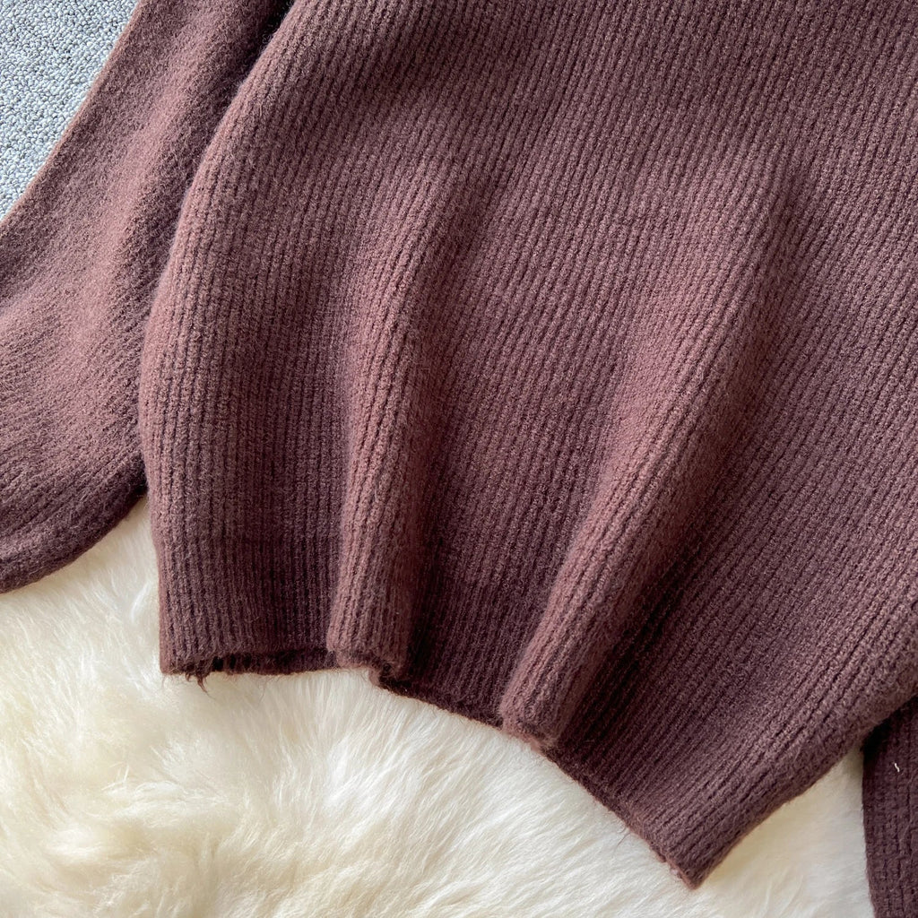 Autumn Casual Two Pieces Sets Women O-Neck Loose Knitting Top+Elastic Waist Large Swing Skirt Basic Korean Winter Sets