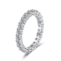 3mm All Moissanite Diamond Ring for Women Sterling Silver 925 with White Gold Plated Wedding Engagement Band Luxury Rings