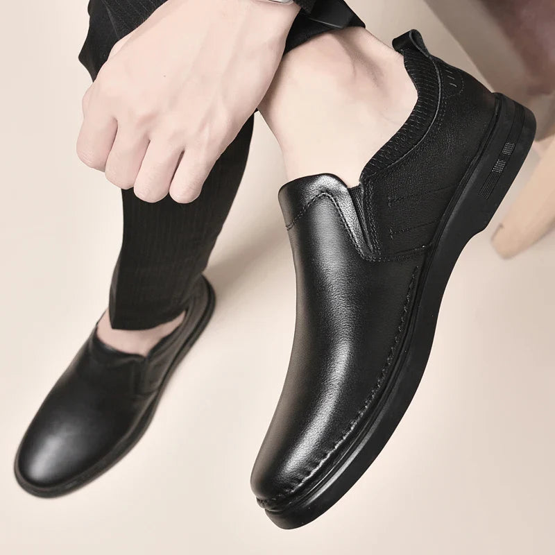 Genuine Leather for Men Business Shoes Stylish Male Comfortable Flats All-match Male Driving Shoes Classic Men Shoes for Wedding